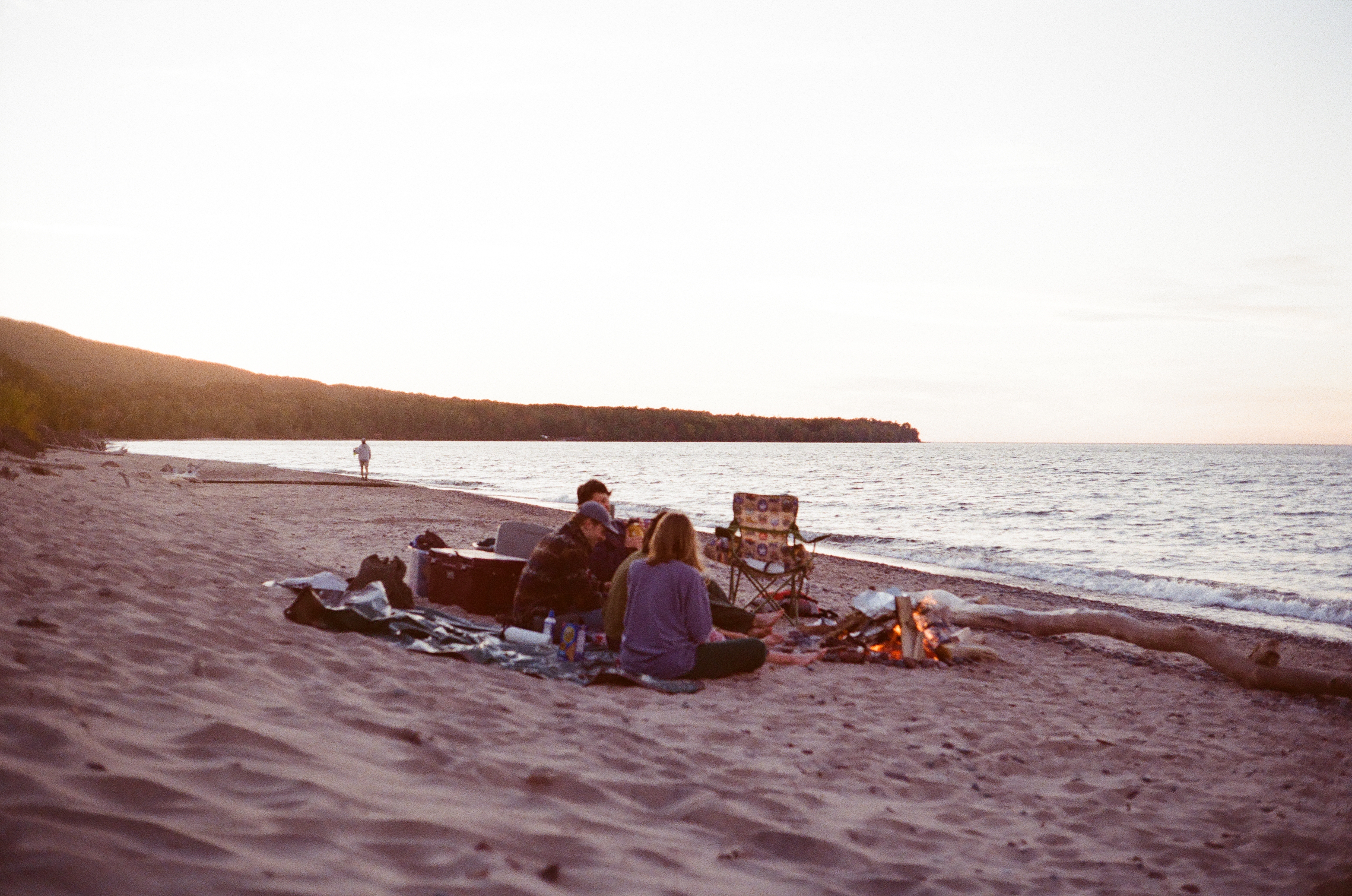 Porcupine Mountains State Park, Ontonagon MI - Campfire on Lake Superior